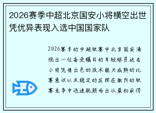 2026赛季中超北京国安小将横空出世凭优异表现入选中国国家队